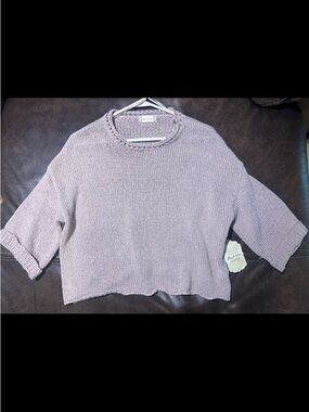 Relaxed Boxy Lavender Knit Sweater